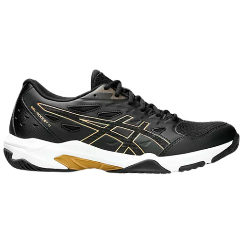 Tenis asics gel rocket 11	black / pure gold
