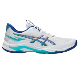 TENIS ASICS NETBURNER BALLISTIC FF 4 WHITE ASICS BLUE