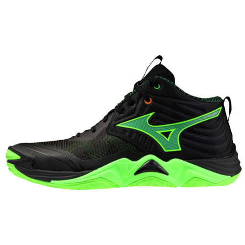 TENIS MIZUNO WAVE MOMENTUM ELITE MID Black Glowing Apple Mandarin